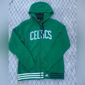 BOSTON CELTICS ADIDAS Zip Up Hoodie Hooded Sweatshirt Jacket Size Medium